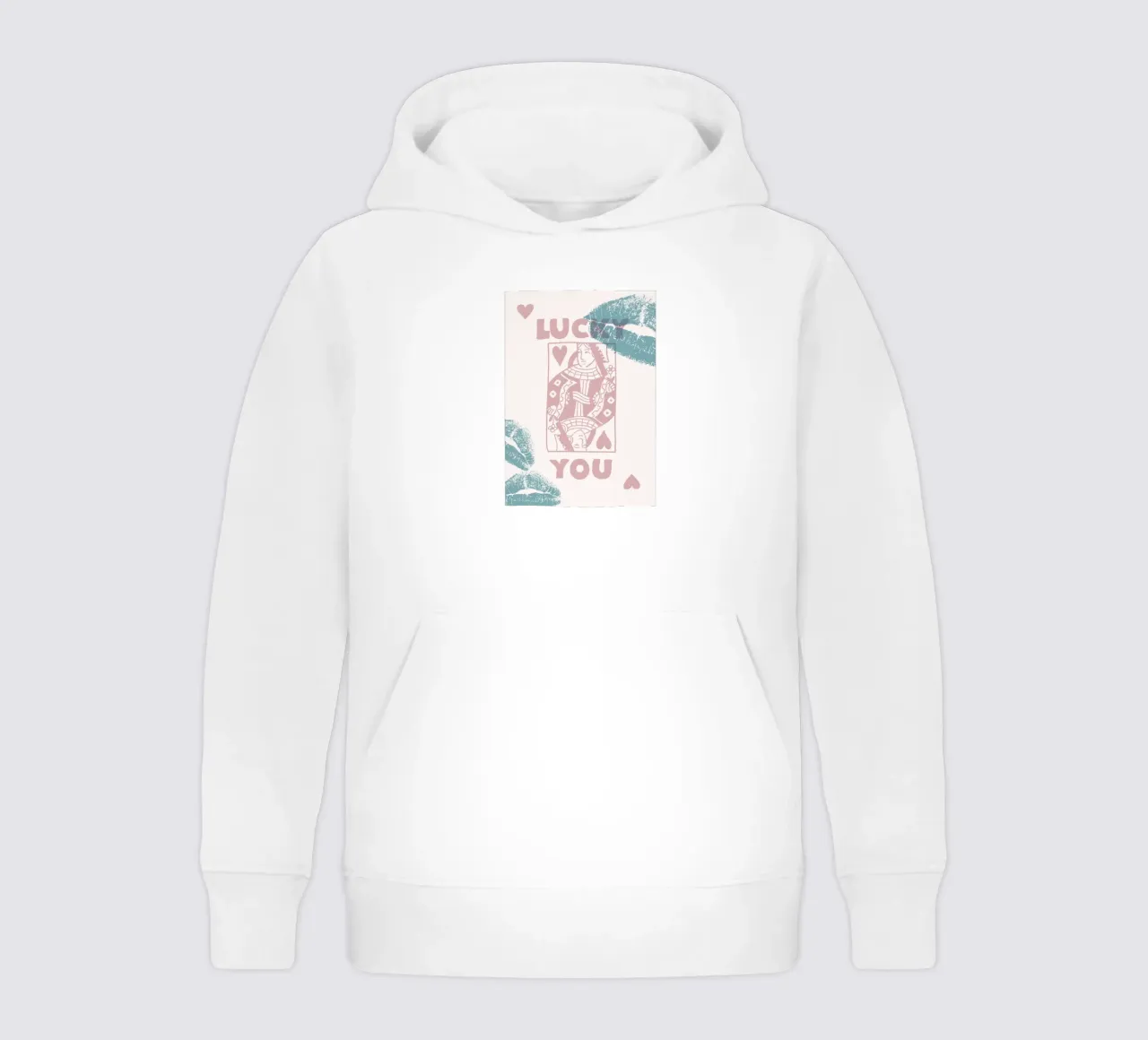 Lucky You Königin der Herzen Pastell Pop Art Druck Kinder Hoodie von homdeco