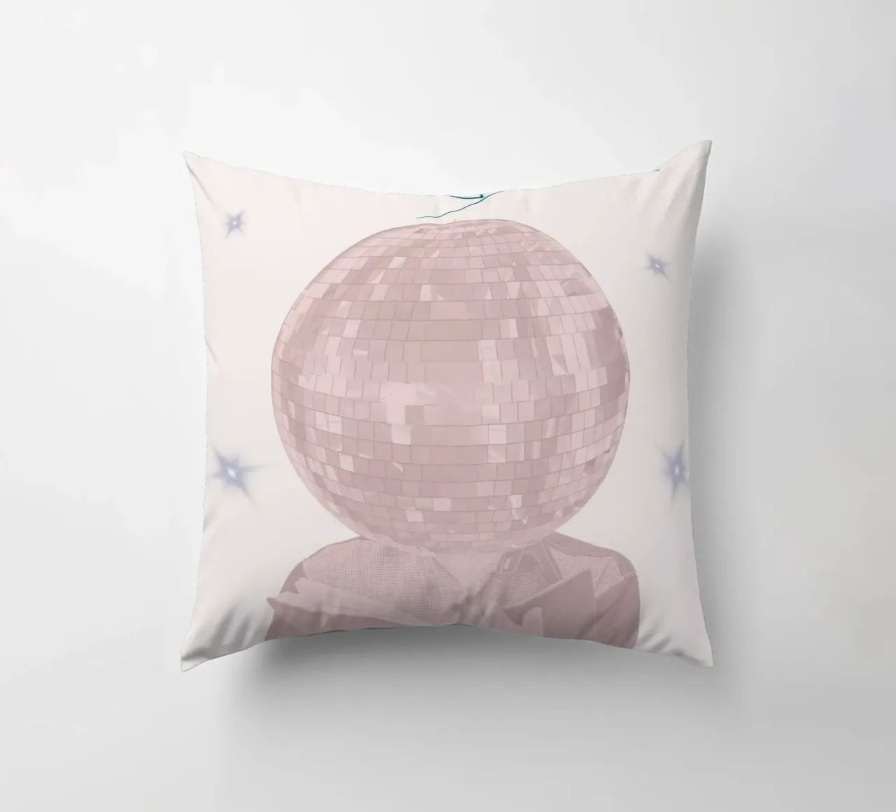 "Chase Your Dreams" Pastel Disco Ball Art Print decorative cushion by homdeco