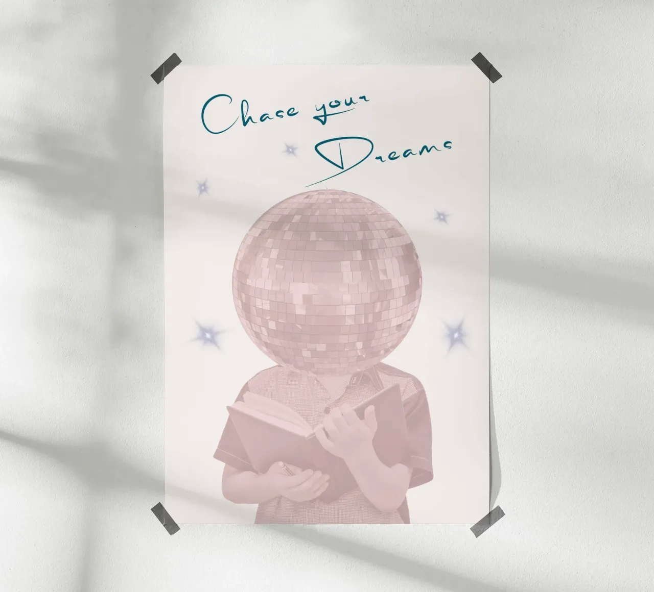 Stampa artistica "Insegui i tuoi sogni" Pastello Disco Ball poster da homdeco
