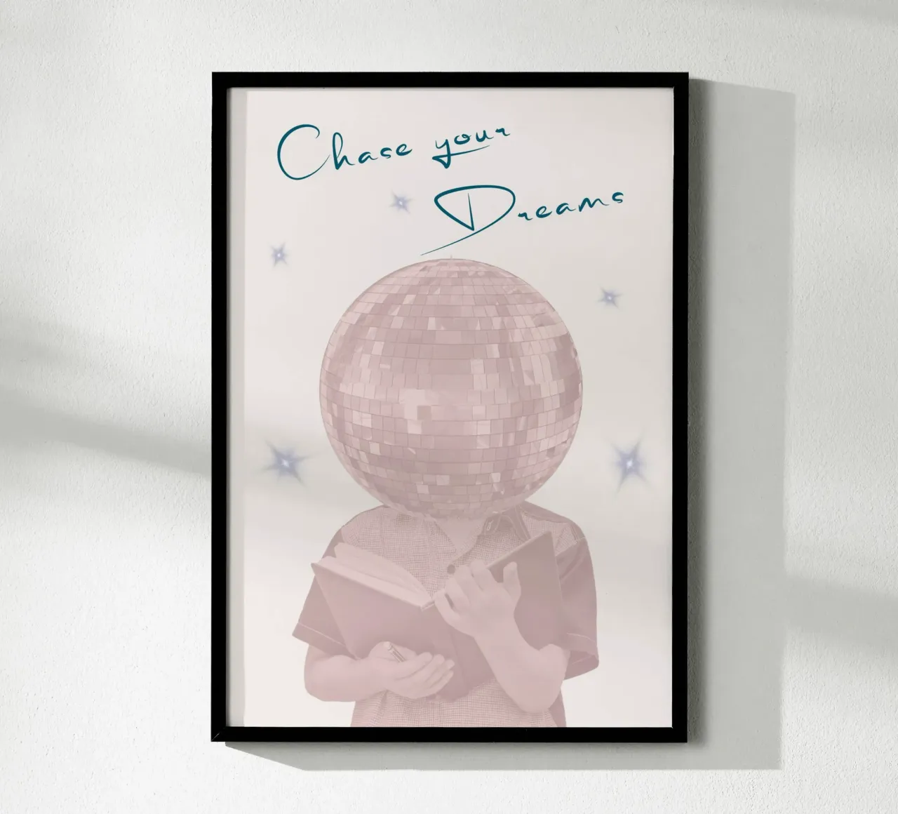 Stampa artistica "Insegui i tuoi sogni" Pastello Disco Ball poster da homdeco