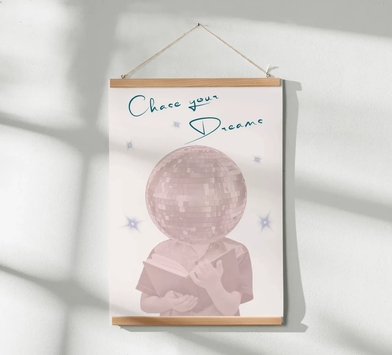 Stampa artistica "Insegui i tuoi sogni" Pastello Disco Ball poster da homdeco