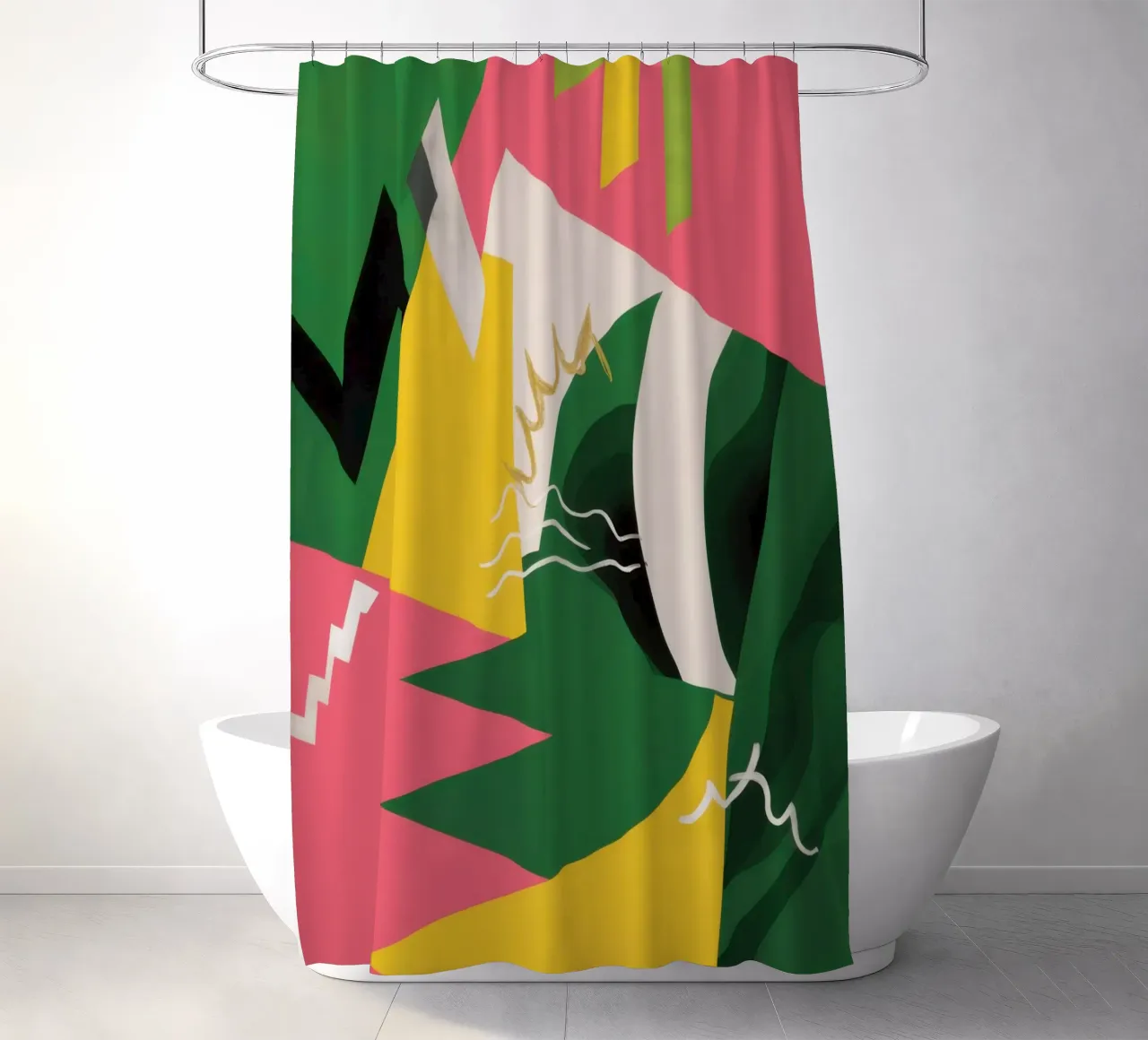 Collisione di frammenti geometrici tenda da doccia da Thistle Bloom