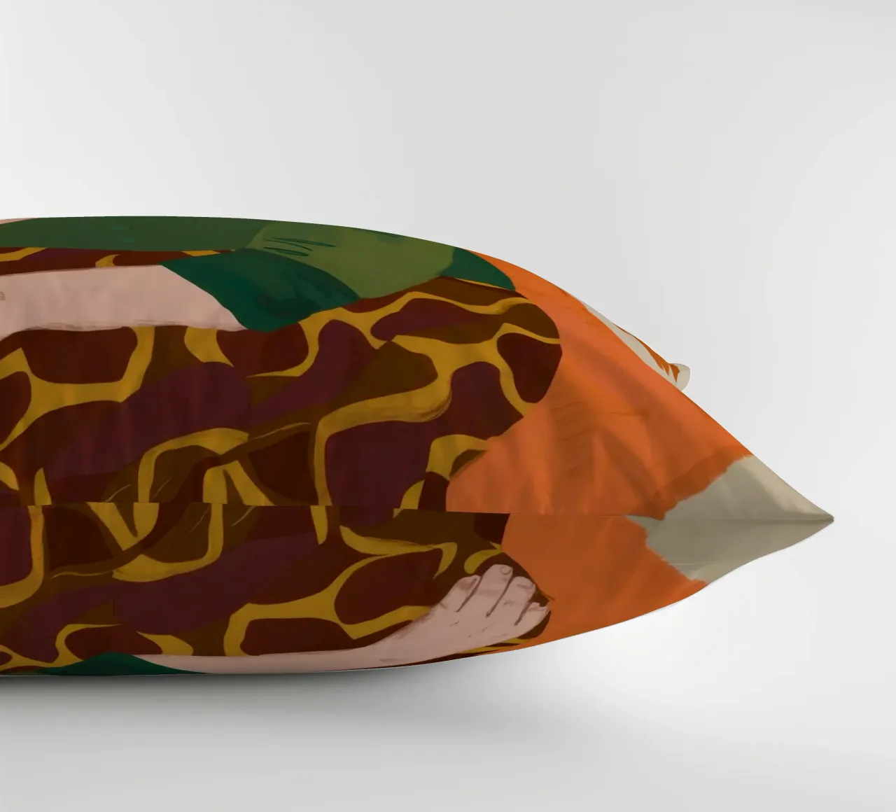 Pensive Green Moment decorative cushion by Obs Canvas