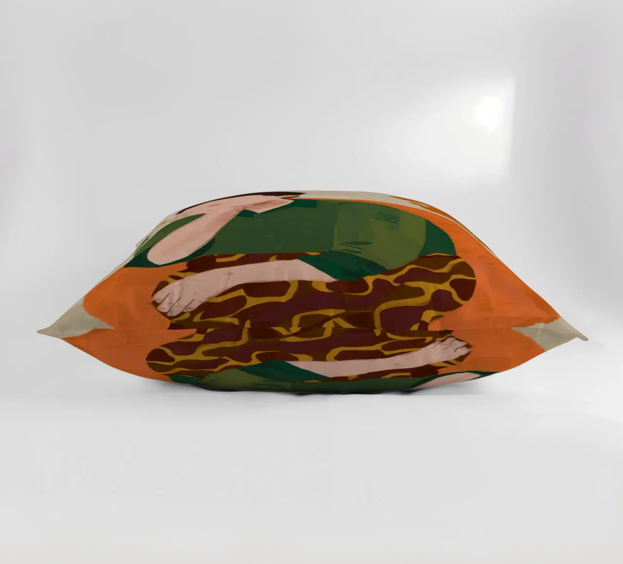 Pensive Green Moment decorative cushion by Obs Canvas