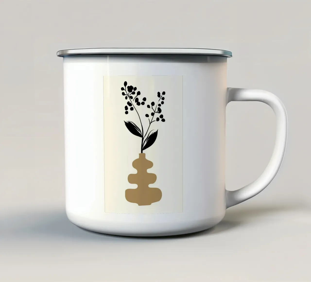 Vaso botanico Boho Stampa poster minimalista tazza in smalto da vintagepod