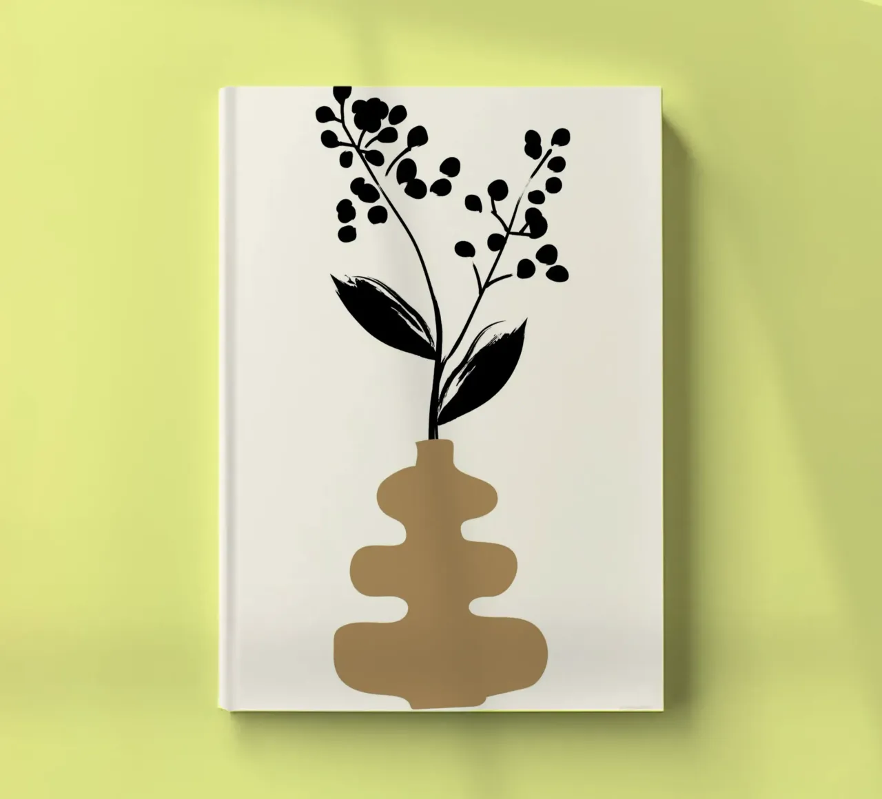 Boho Botanical Vase Minimalist Poster Print notebook by vintagepod