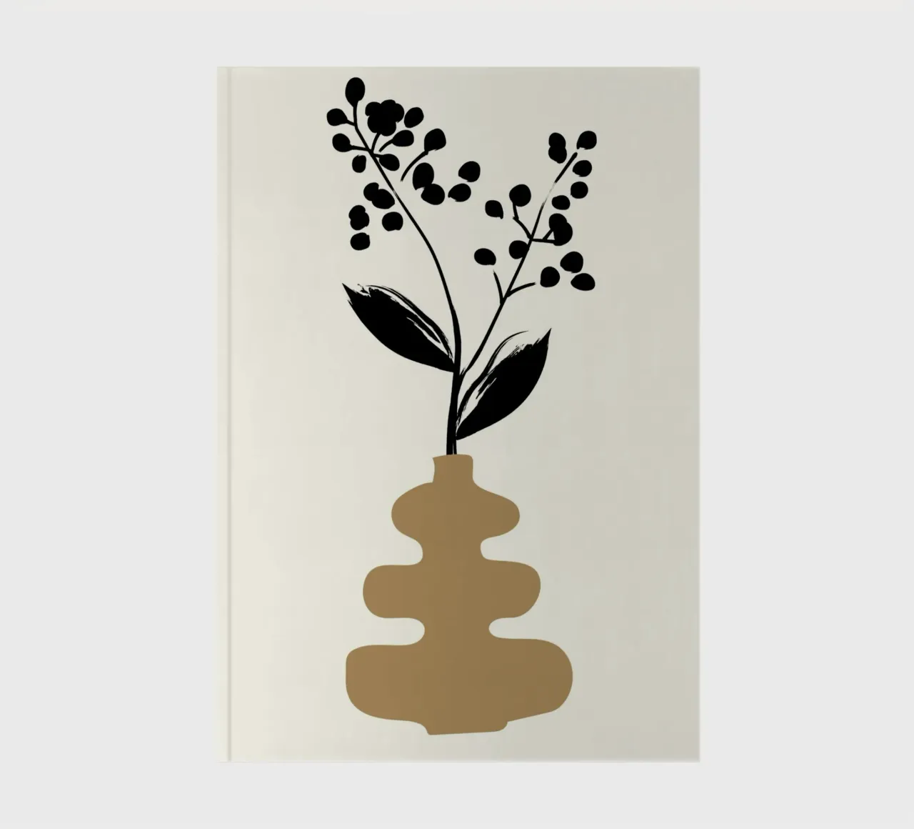 Boho Botanical Vase Minimalist Poster Print notebook by vintagepod