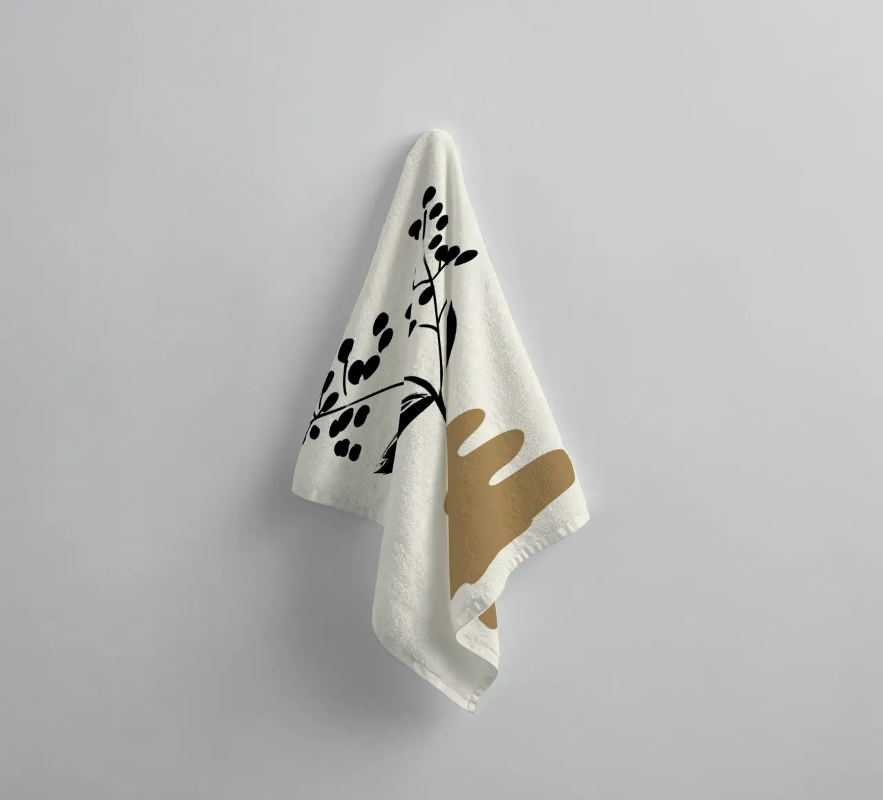 Boho Botanical Vase Minimalist Poster Print towel by vintagepod