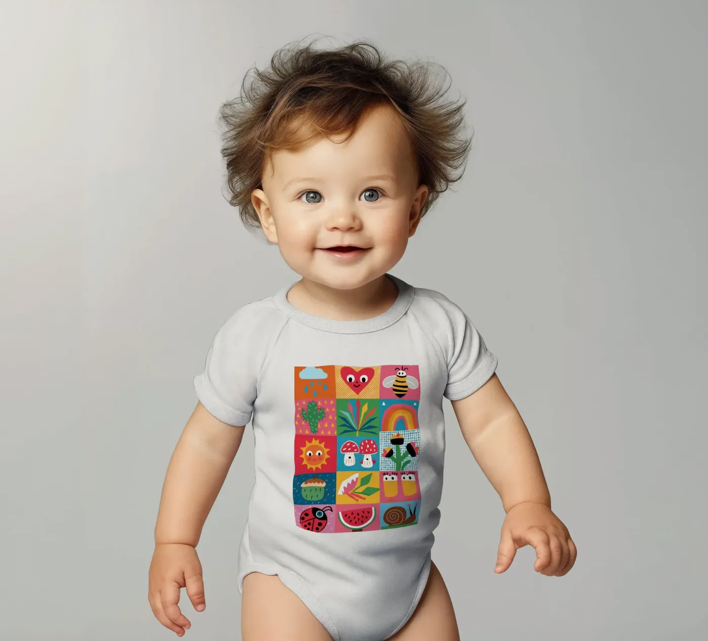 Patchwork de jardin mignon body bébé de Thistle Bloom