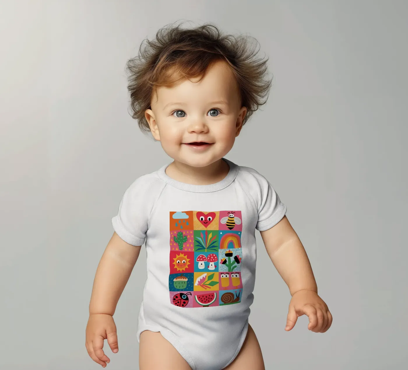 Patchwork de jardin mignon body bébé de Thistle Bloom