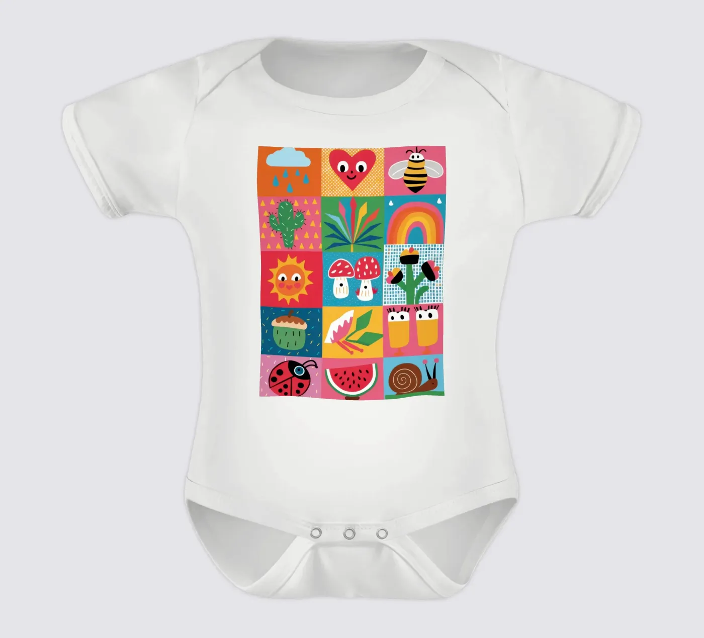 Giardino carino Patchwork body neonato maniche corte da Thistle Bloom