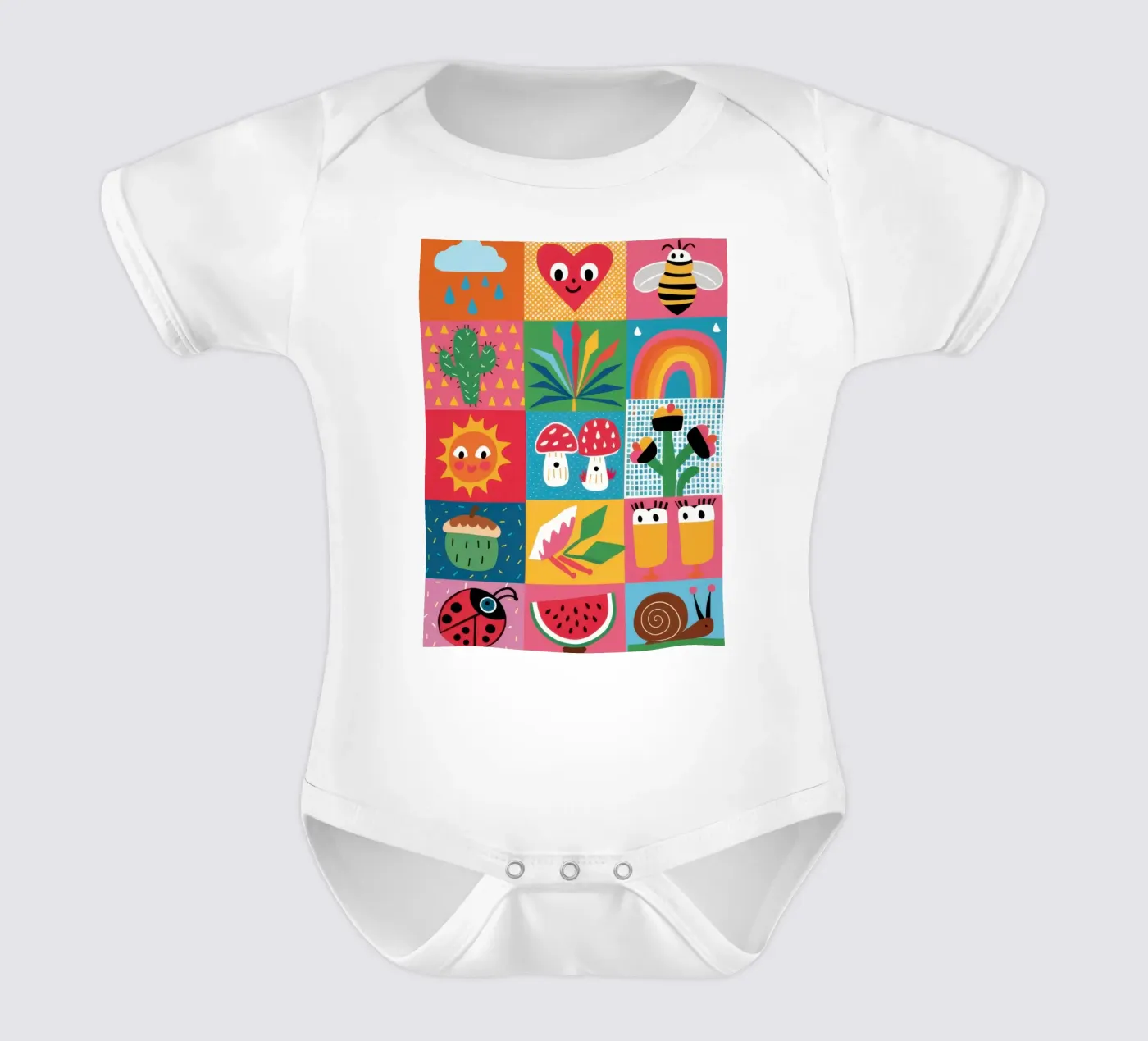 Giardino carino Patchwork body neonato maniche corte da Thistle Bloom
