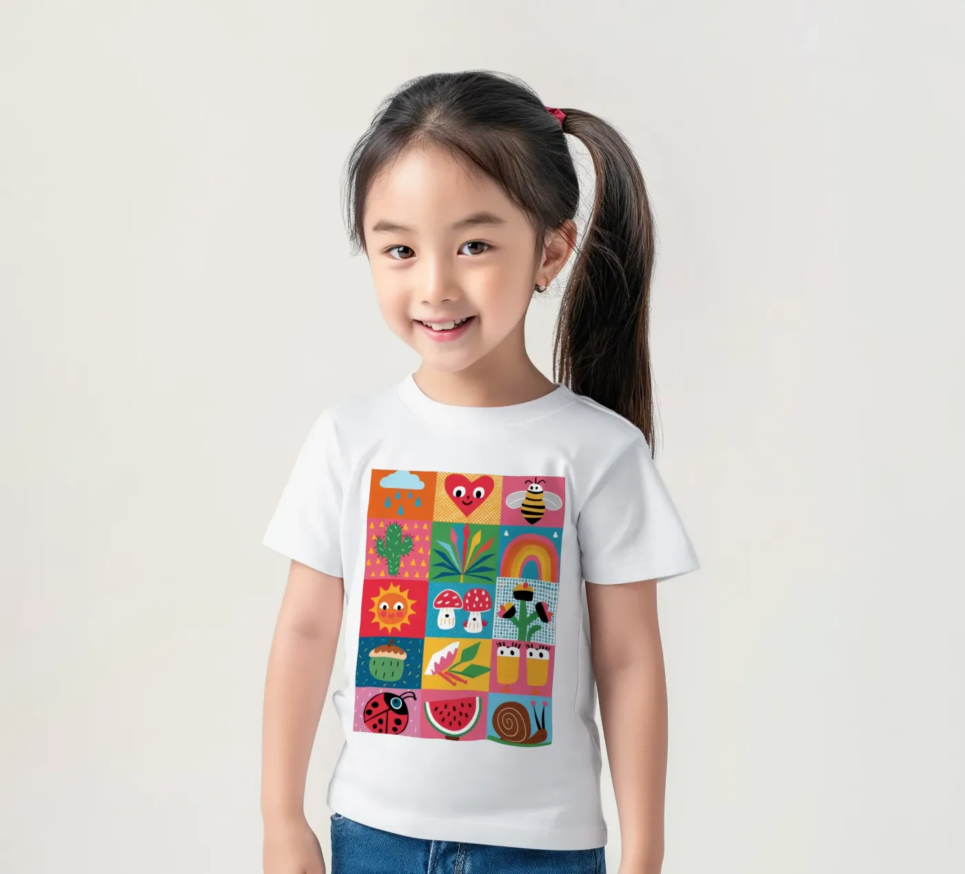 Cute Garden Patchwork kinder t-shirt van Thistle Bloom