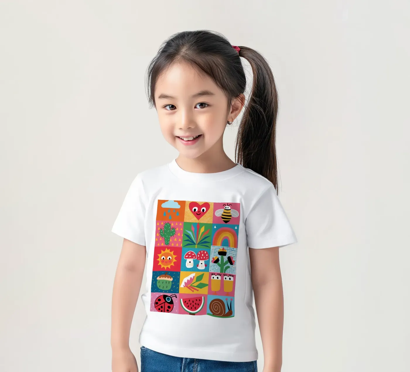 Cute Garden Patchwork kinder t-shirt van Thistle Bloom