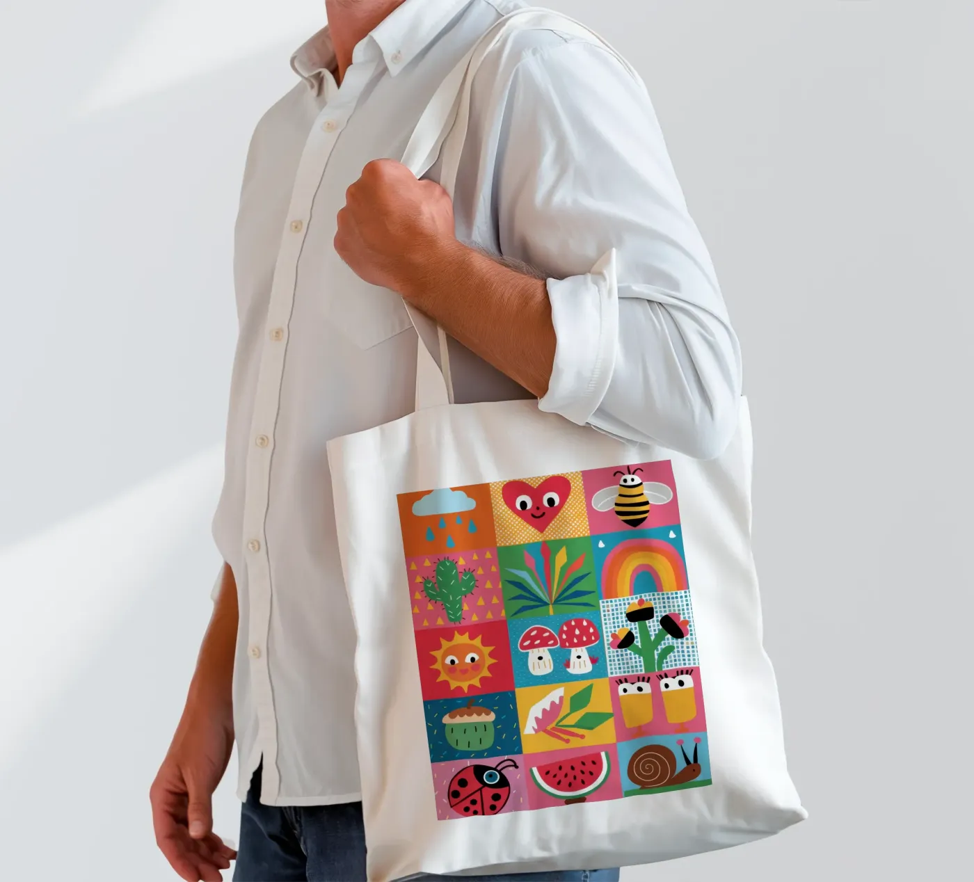 Cute Garden Patchwork tote bag by Thistle Bloom