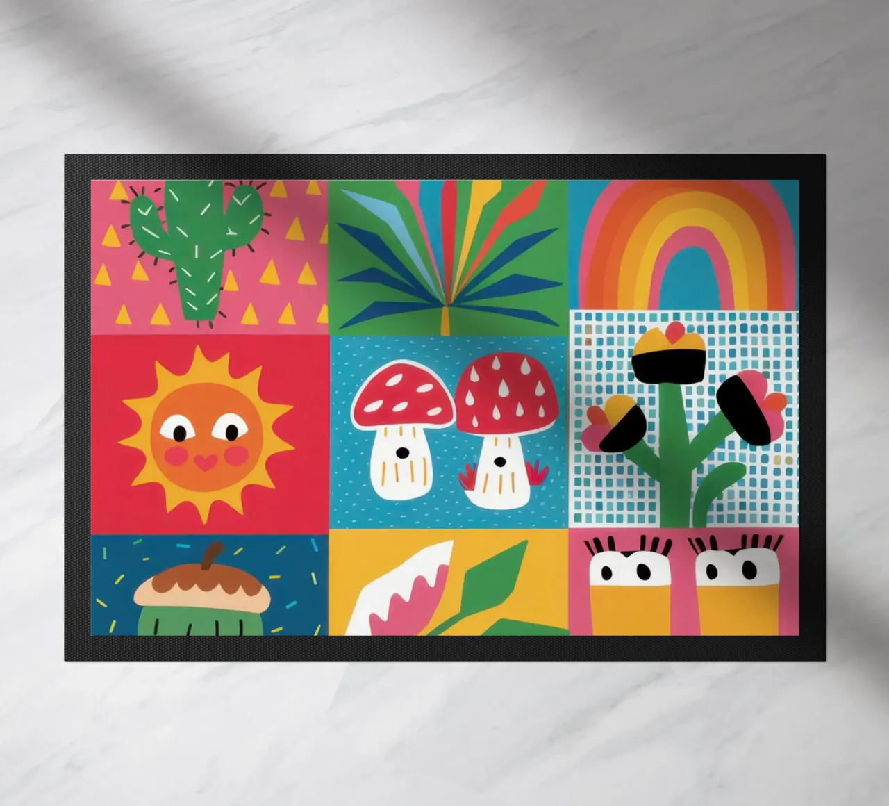 Cute Garden Patchwork doormat by Thistle Bloom