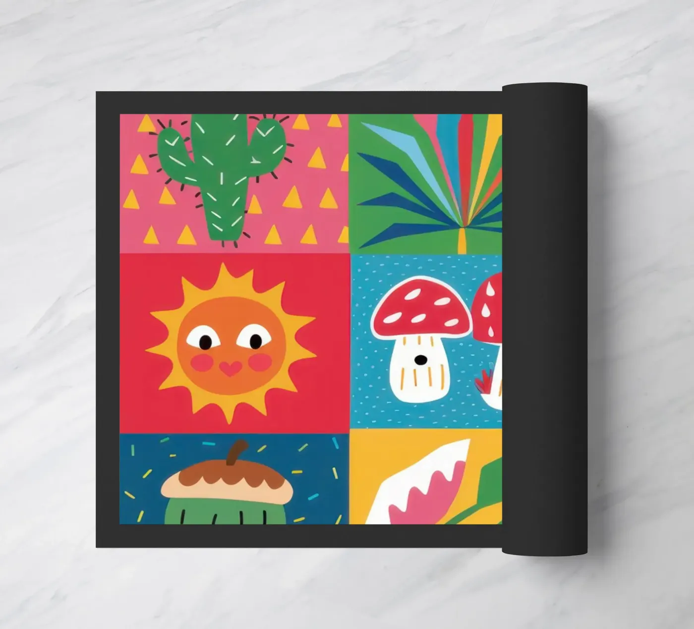 Cute Garden Patchwork doormat by Thistle Bloom