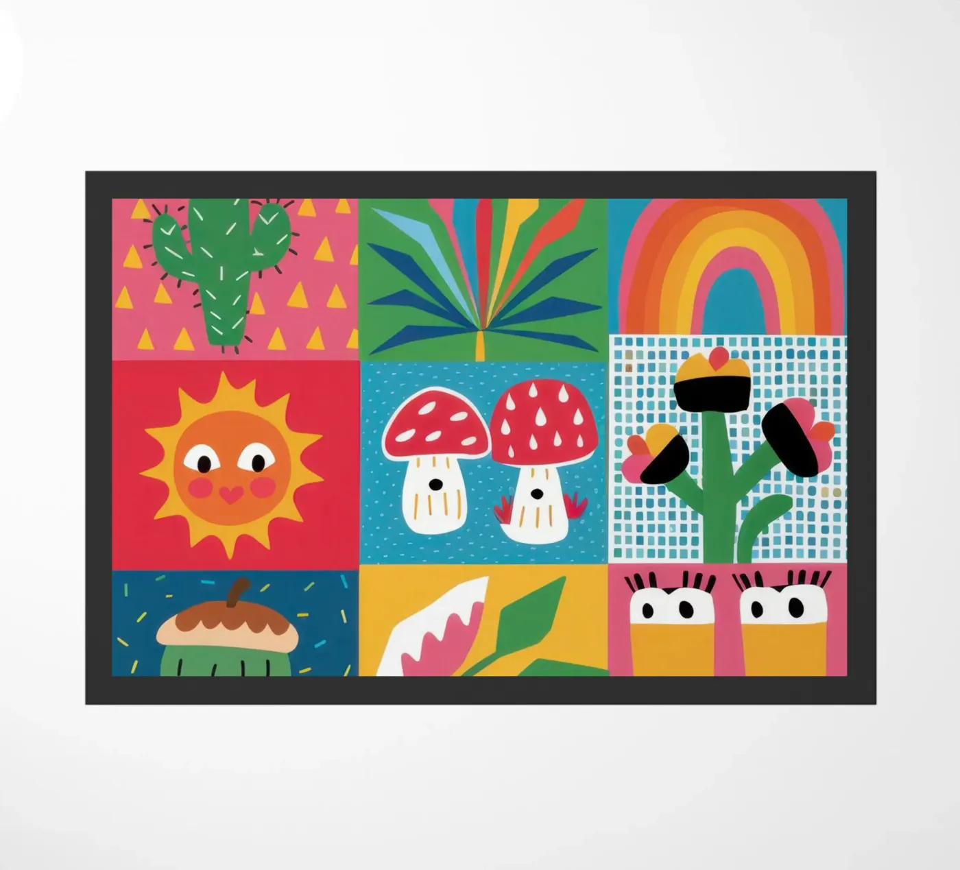 Cute Garden Patchwork doormat by Thistle Bloom