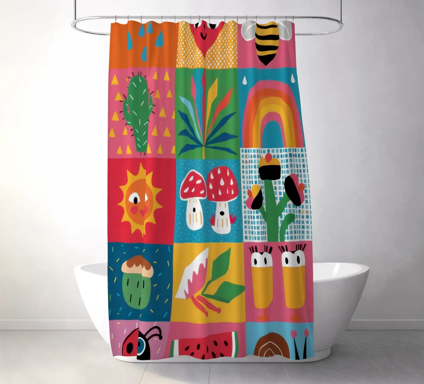 Cute Garden Patchwork Duschvorhang von Thistle Bloom