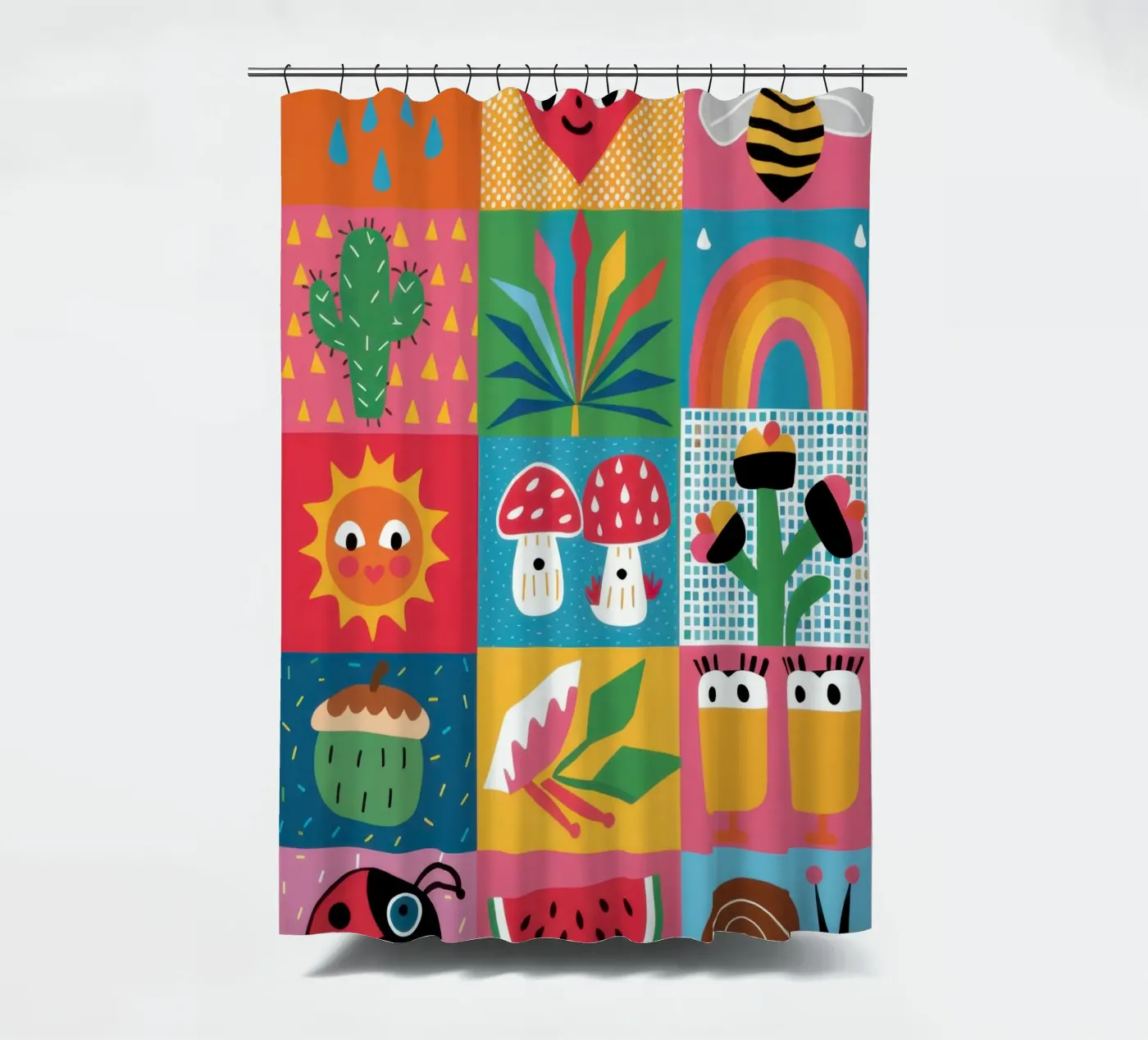 Cute Garden Patchwork Duschvorhang von Thistle Bloom