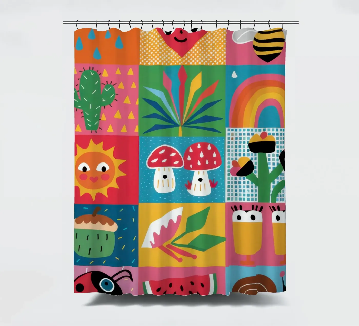 Cute Garden Patchwork Duschvorhang von Thistle Bloom