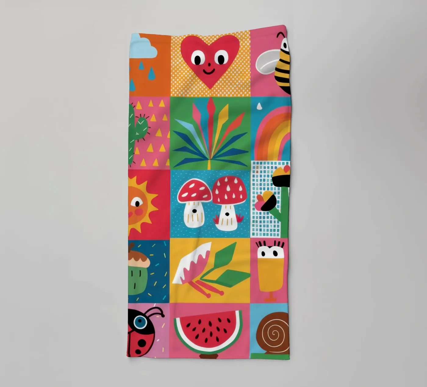 Schattig tuin patchwork badhanddoek van Thistle Bloom