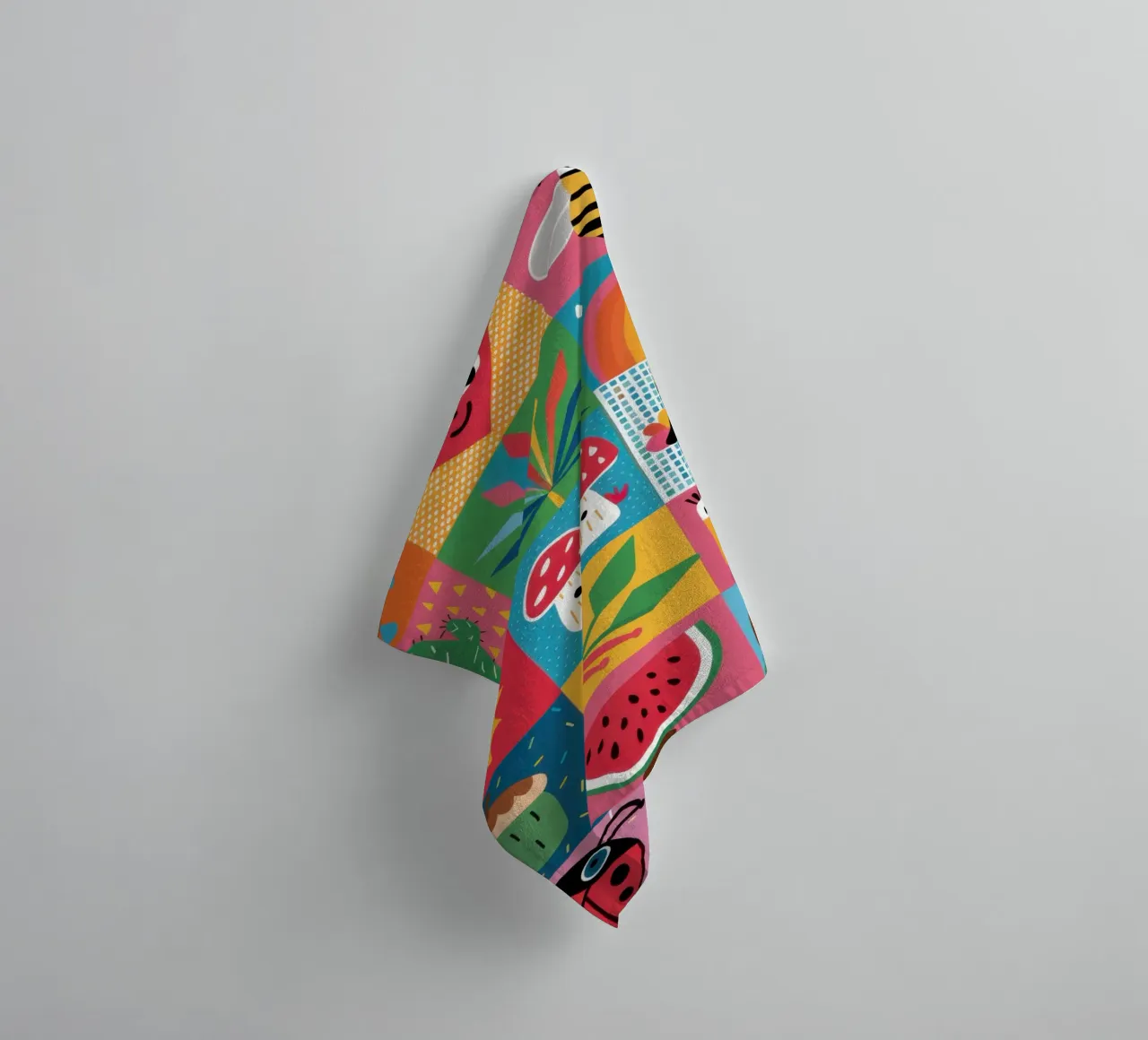 Schattig tuin patchwork badhanddoek van Thistle Bloom