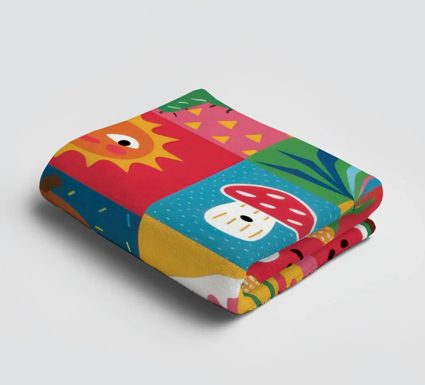 Schattig tuin patchwork badhanddoek van Thistle Bloom