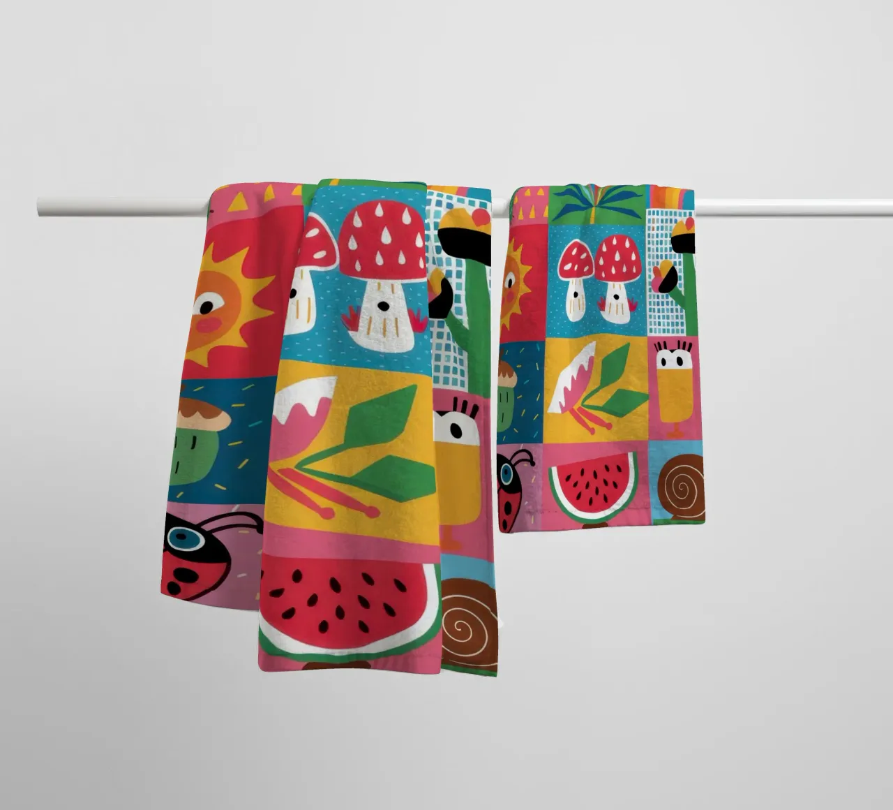 Patchwork de jardin mignon serviette de bain de Thistle Bloom