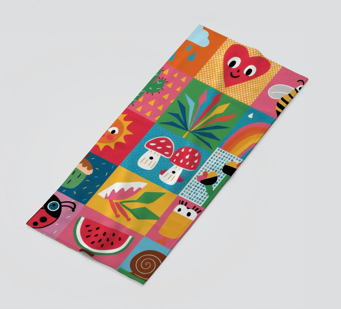 Schattig tuin patchwork strandhanddoek van Thistle Bloom