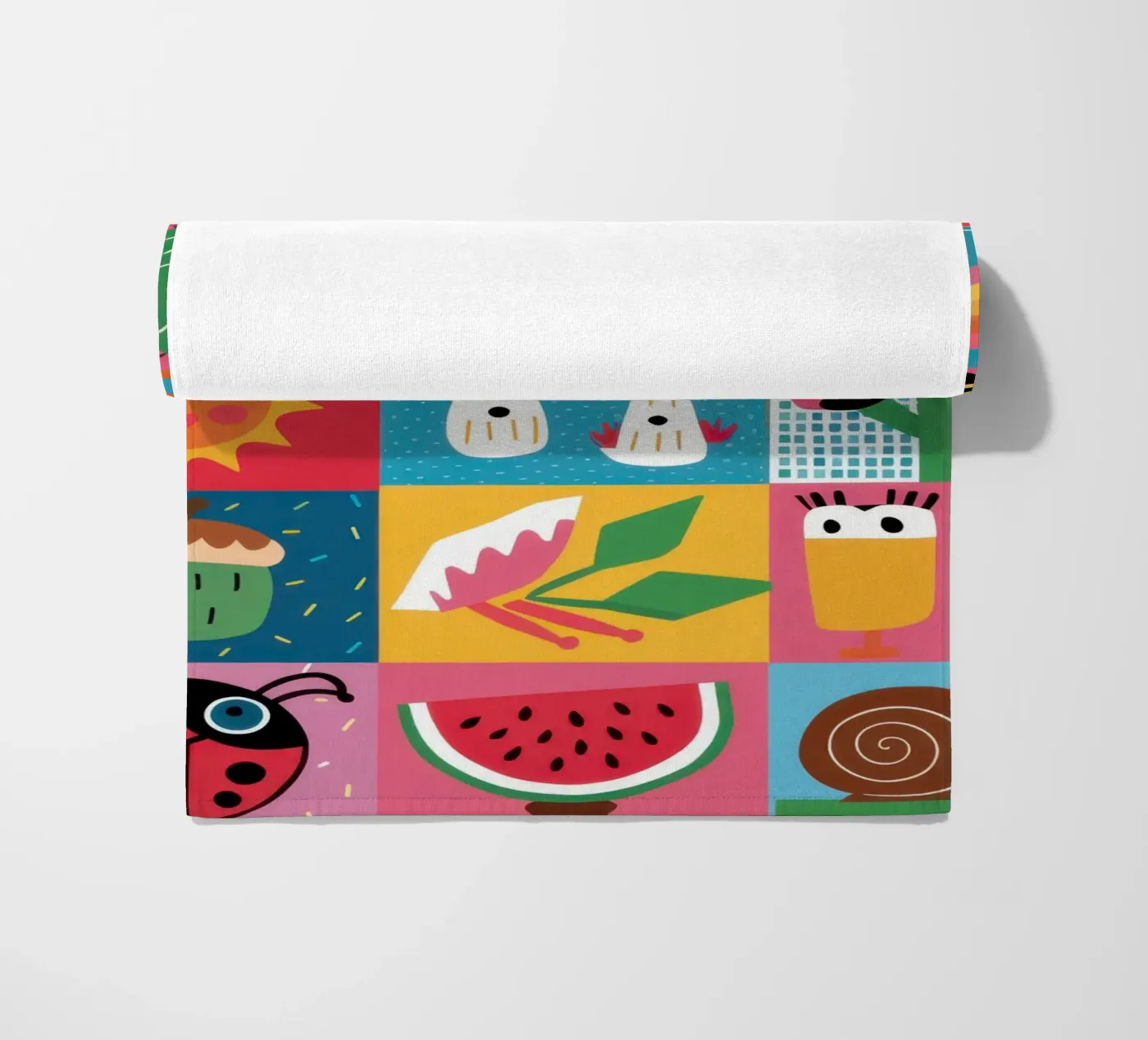 Schattig tuin patchwork strandhanddoek van Thistle Bloom