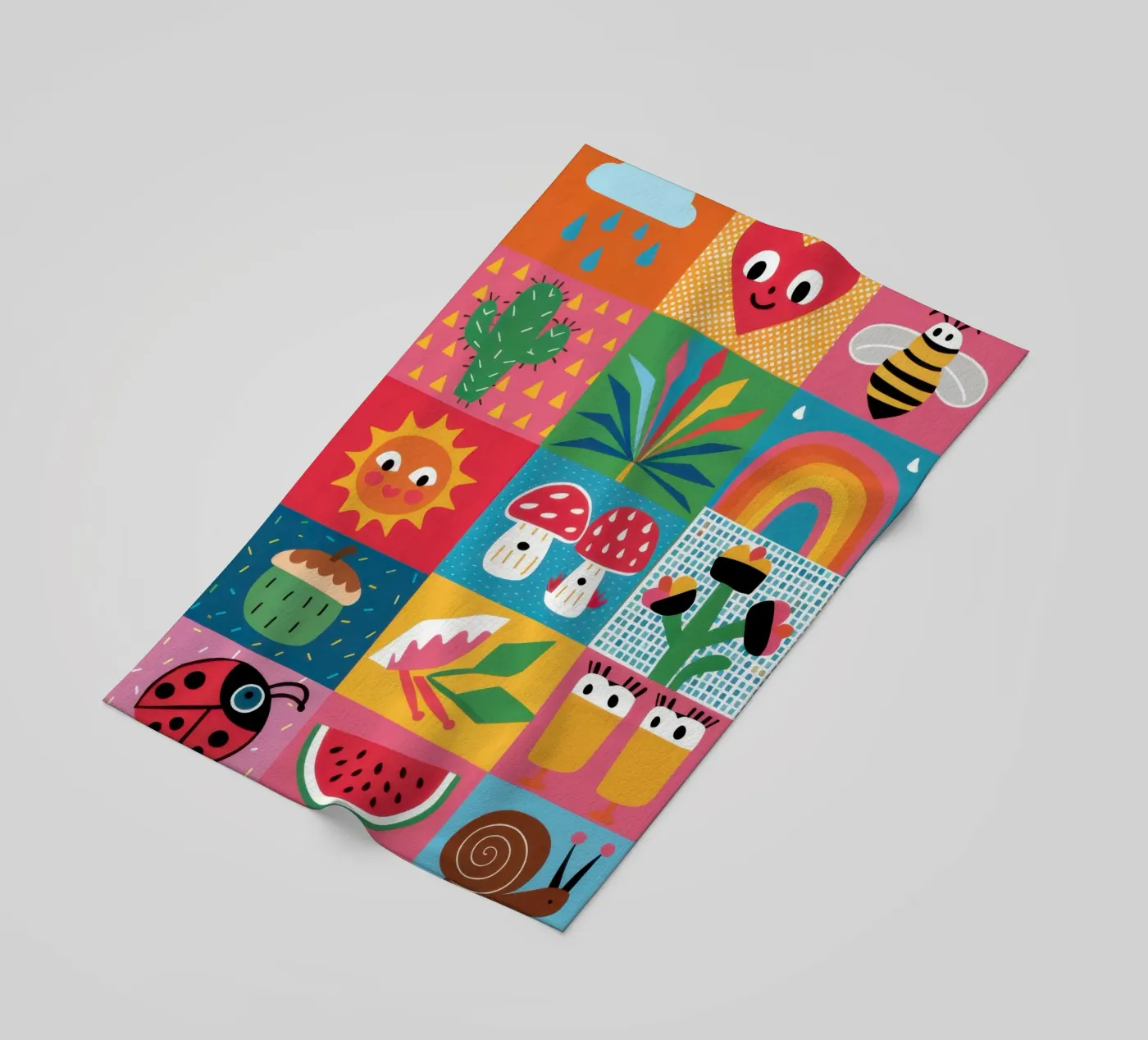 Schattig tuin patchwork strandhanddoek van Thistle Bloom