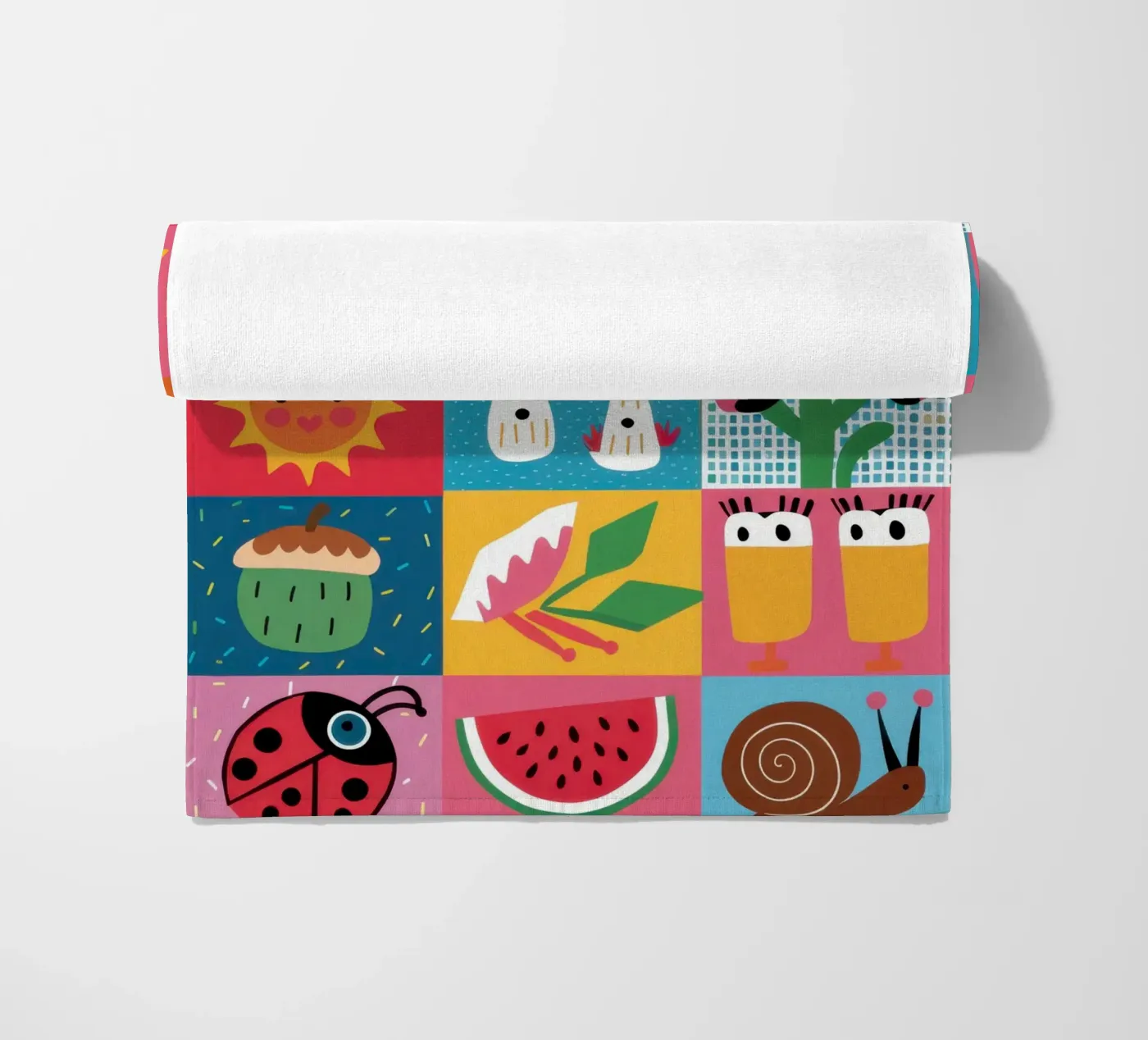 Schattig tuin patchwork strandhanddoek van Thistle Bloom