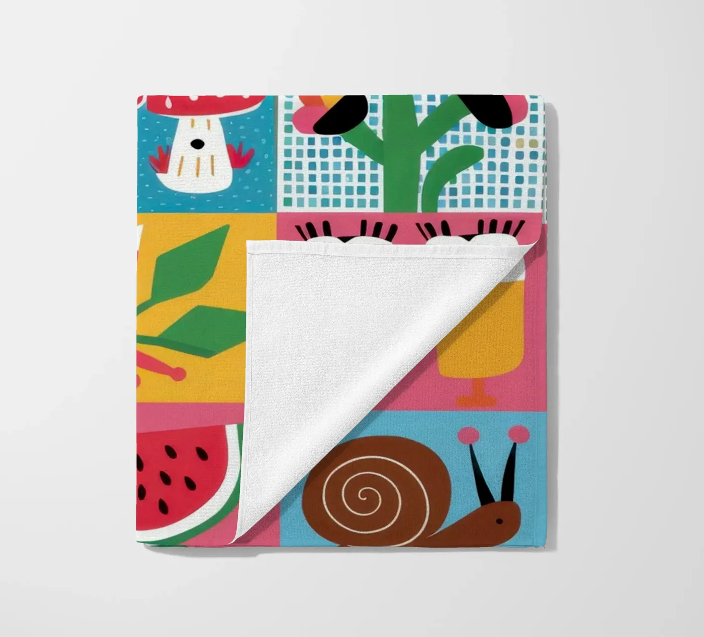 Schattig tuin patchwork strandhanddoek van Thistle Bloom