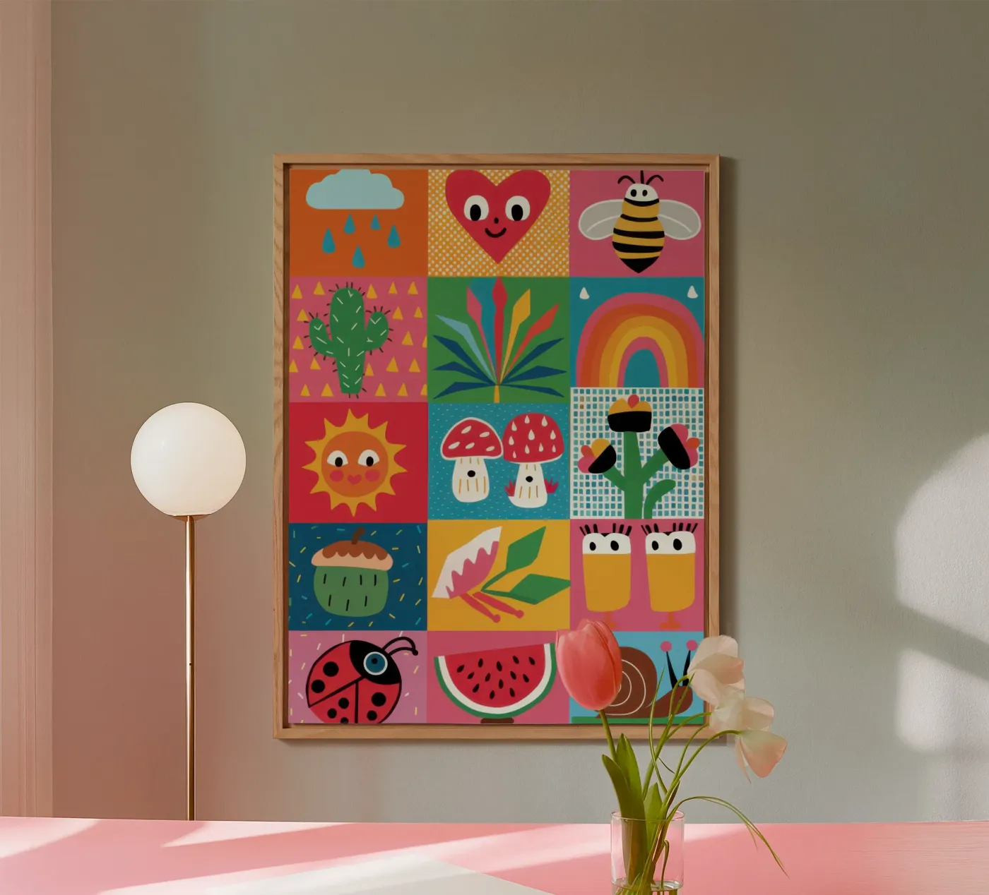 Giardino carino Patchwork pannello forex da Thistle Bloom