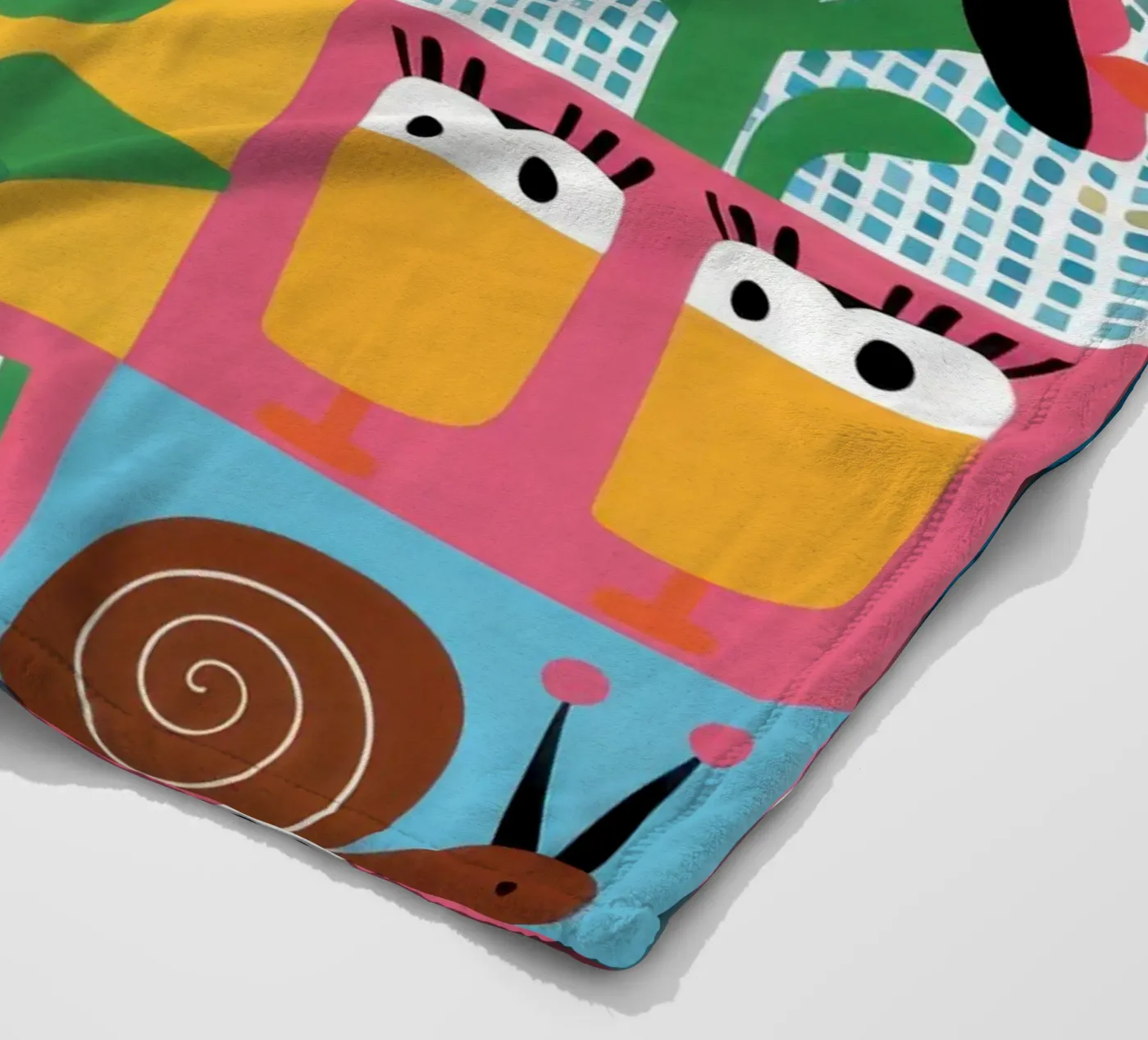 Cute Garden Patchwork fleece blanket by Thistle Bloom