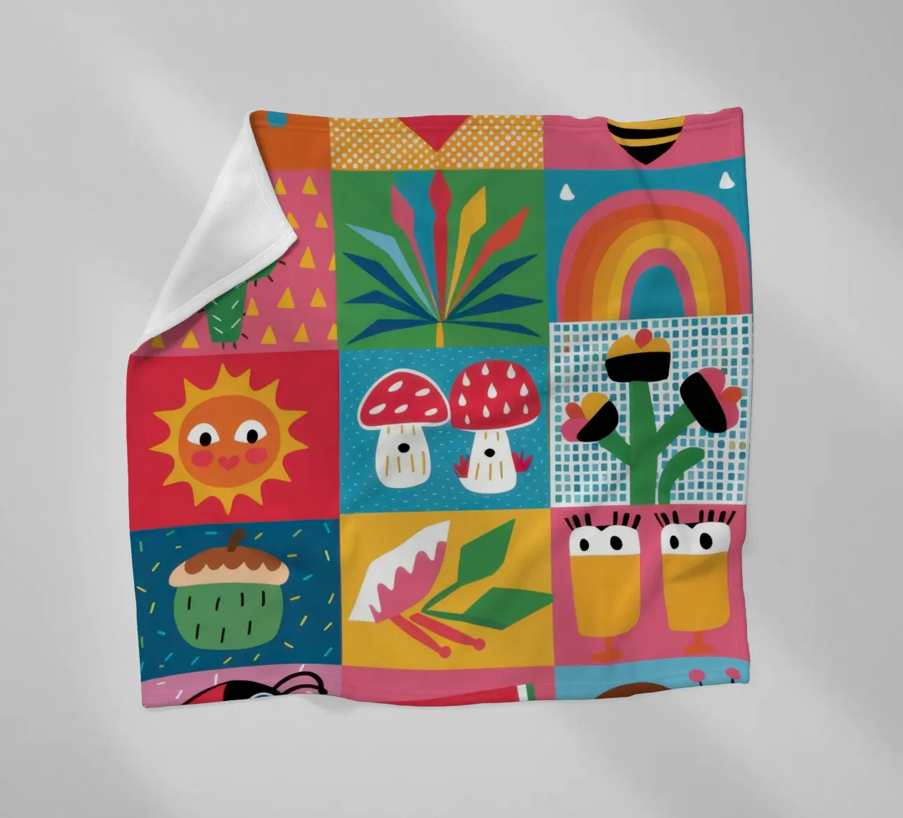 Schattig tuin patchwork fleecedeken van Thistle Bloom