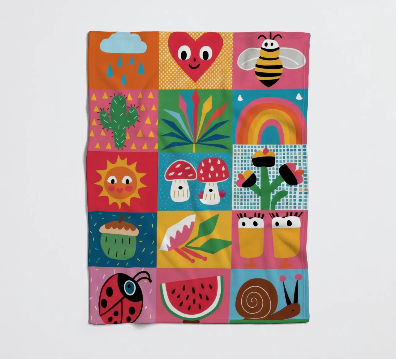 Schattig tuin patchwork fleecedeken van Thistle Bloom