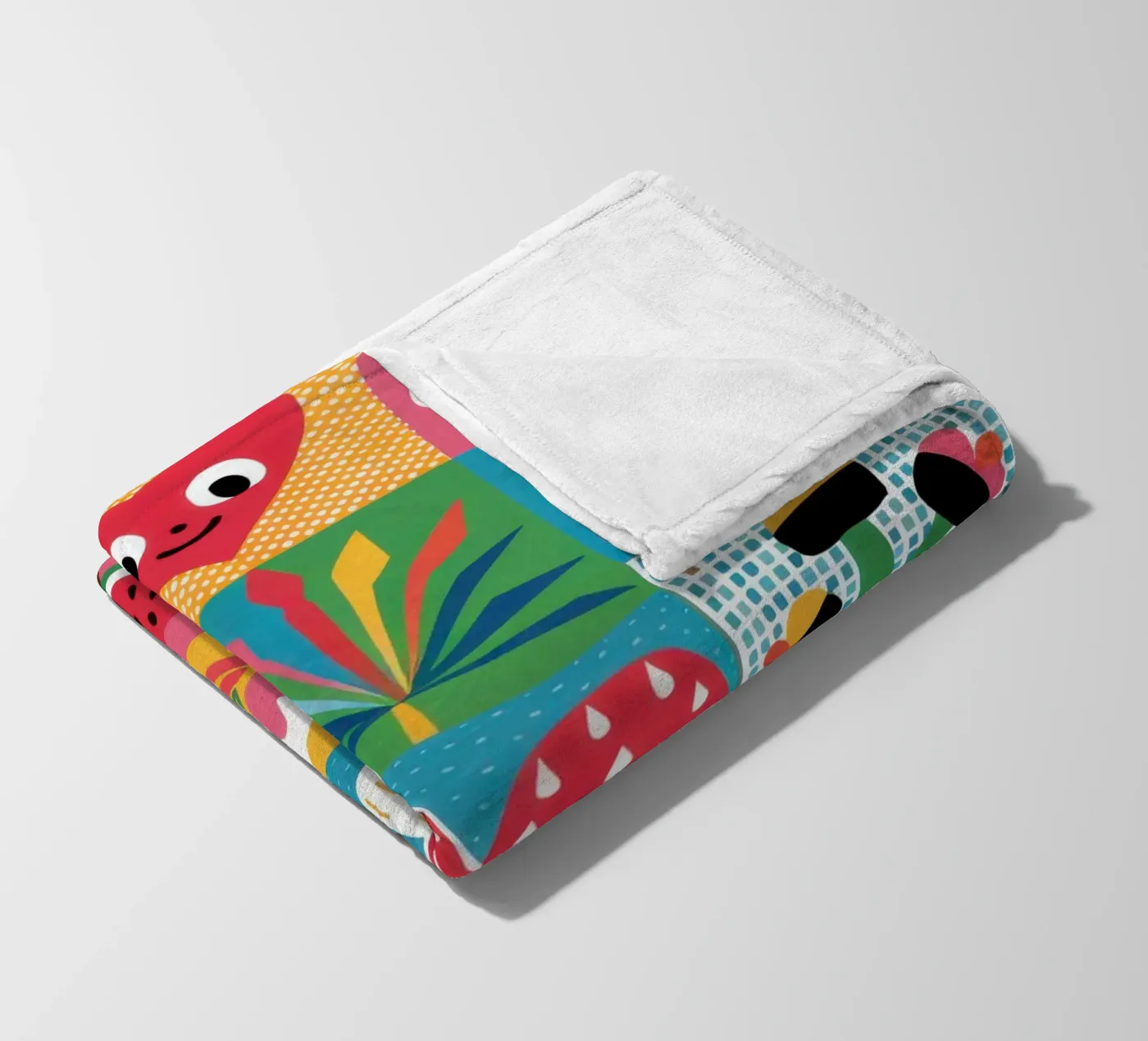 Cute Garden Patchwork fleece blanket by Thistle Bloom