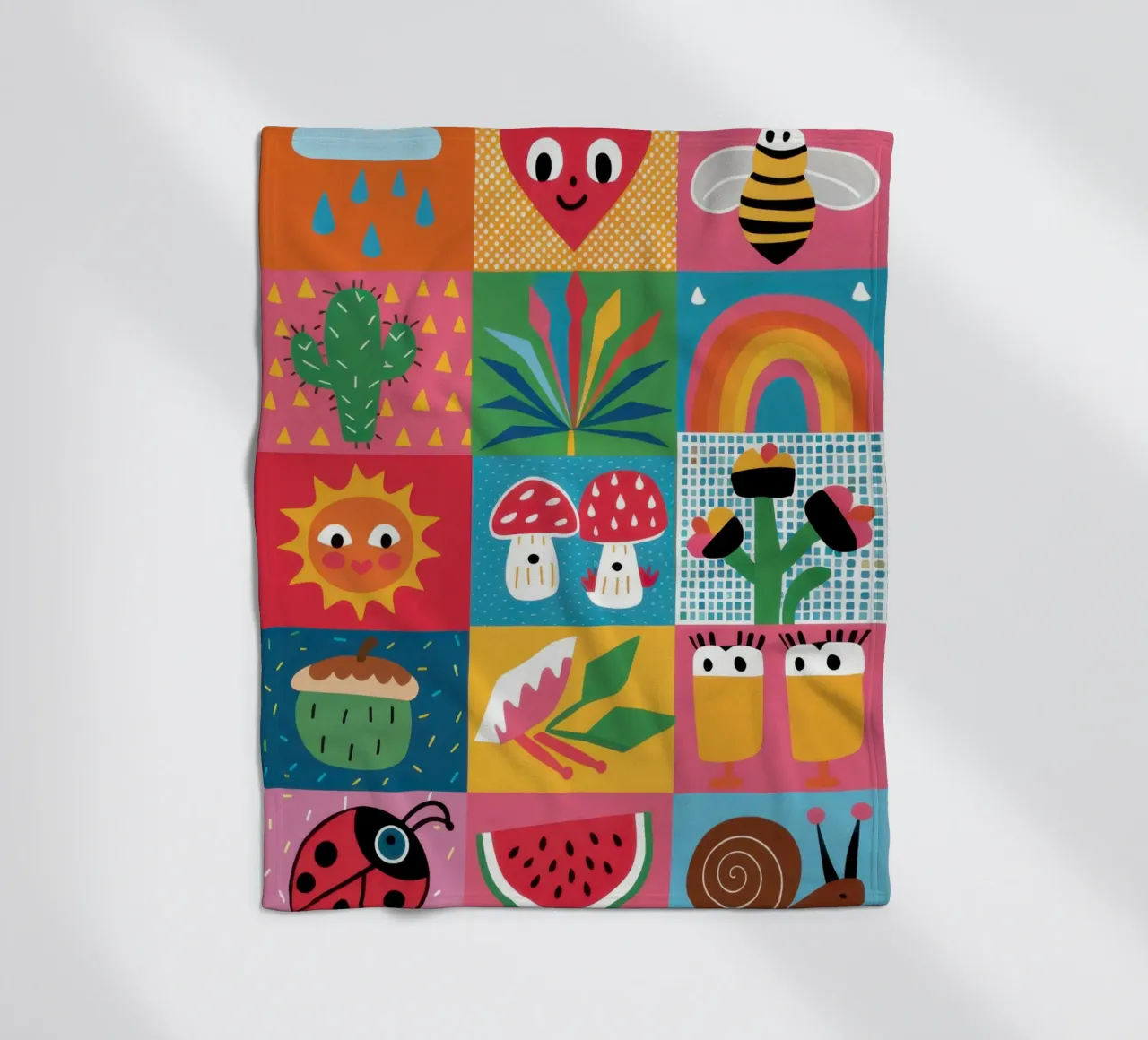 Schattig tuin patchwork fleecedeken van Thistle Bloom