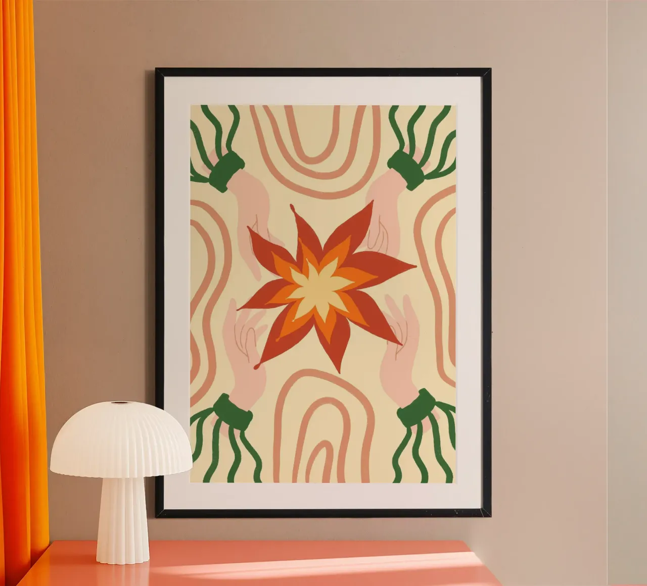 Mani di fiori Boho Poster artistico esoterico di tendenza poster da vintagepod