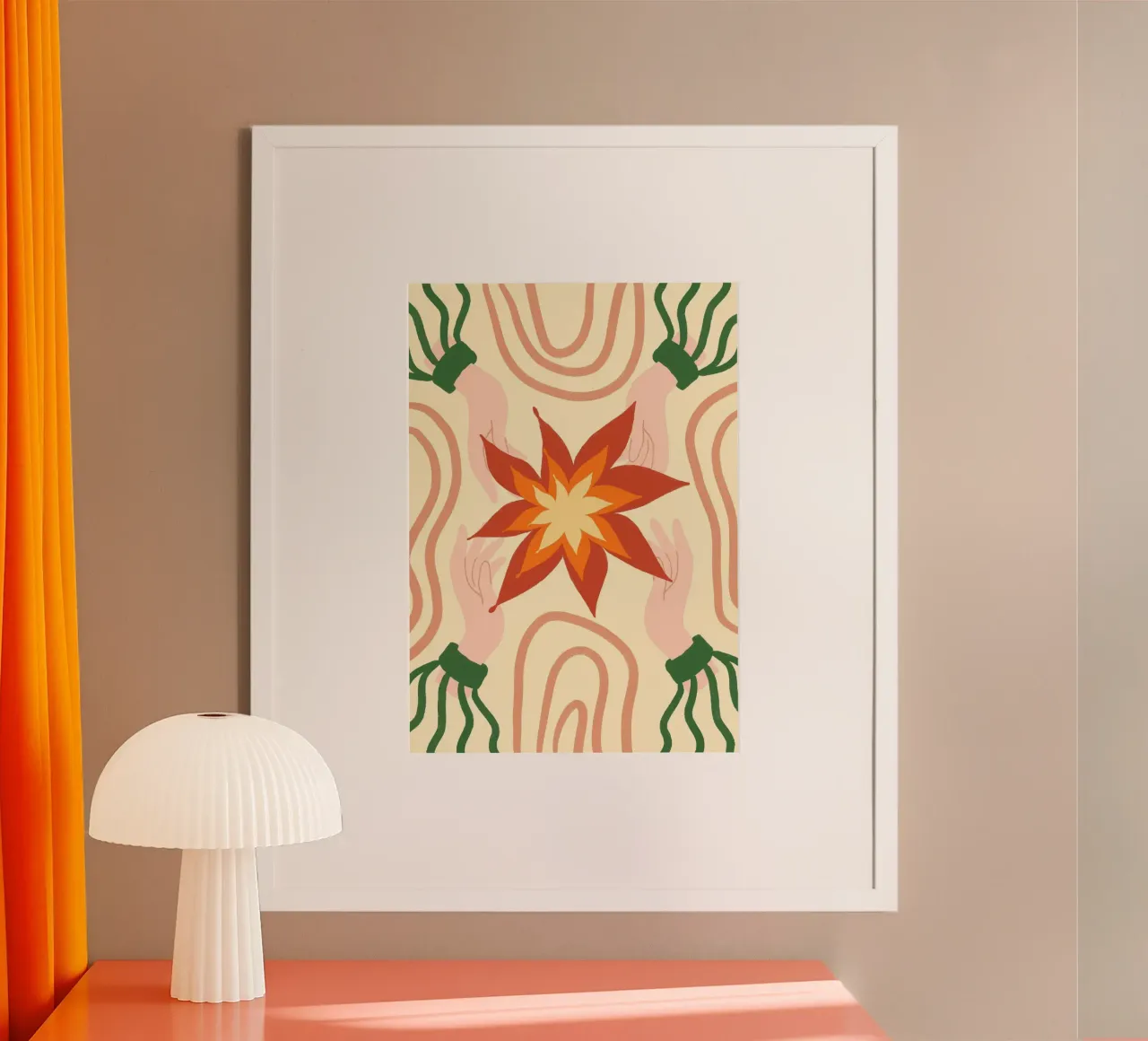 Mani di fiori Boho Poster artistico esoterico di tendenza poster da vintagepod