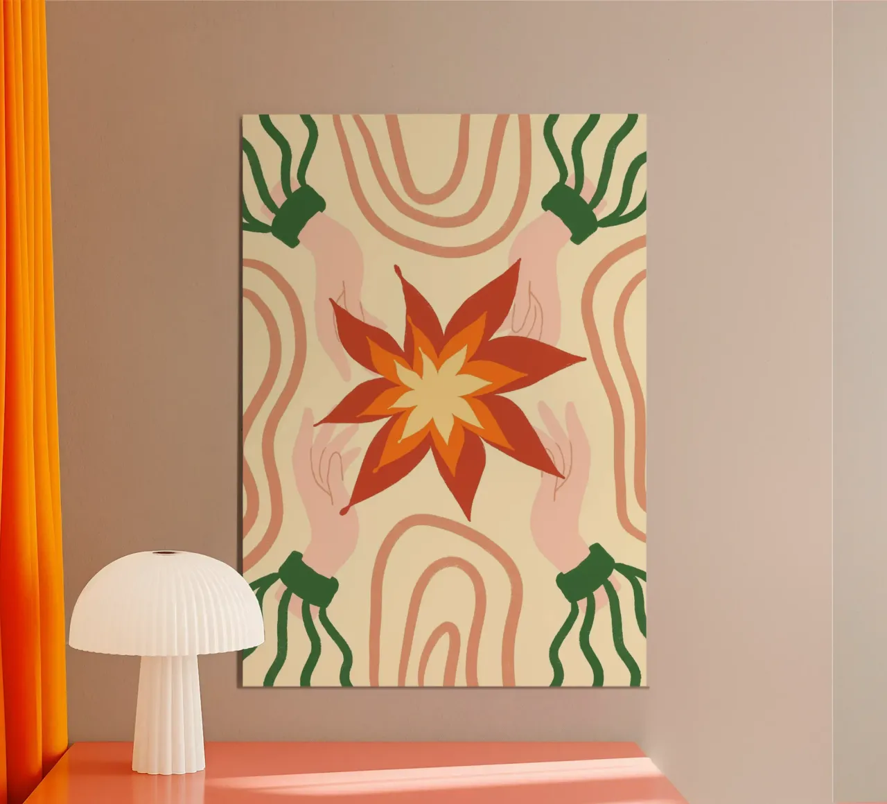 Mani di fiori Boho Poster artistico esoterico di tendenza poster da vintagepod
