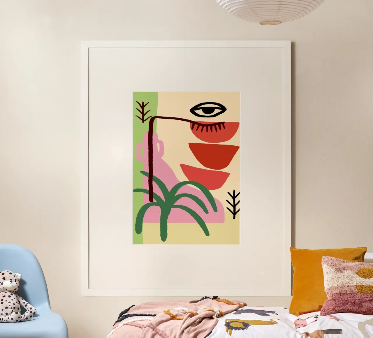 Abstracte Oogvaas Boheems Trendy Poster Print poster van vintagepod