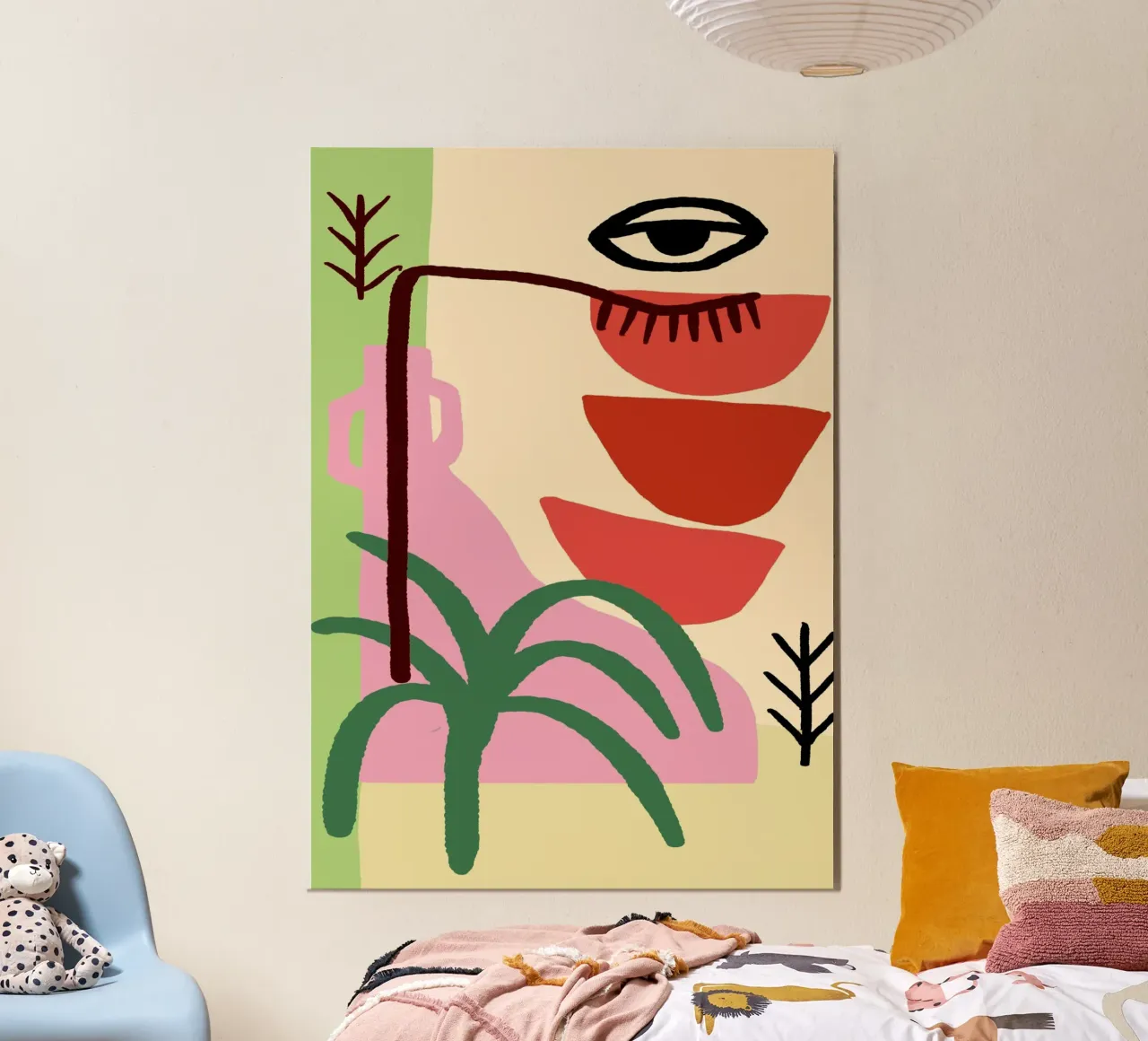Abstracte Oogvaas Boheems Trendy Poster Print poster van vintagepod