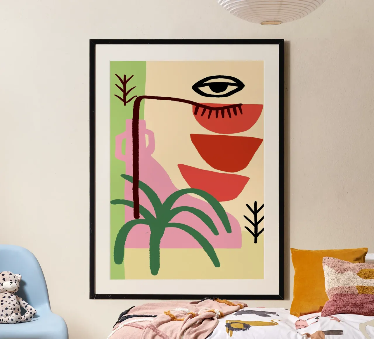 Abstracte Oogvaas Boheems Trendy Poster Print poster van vintagepod