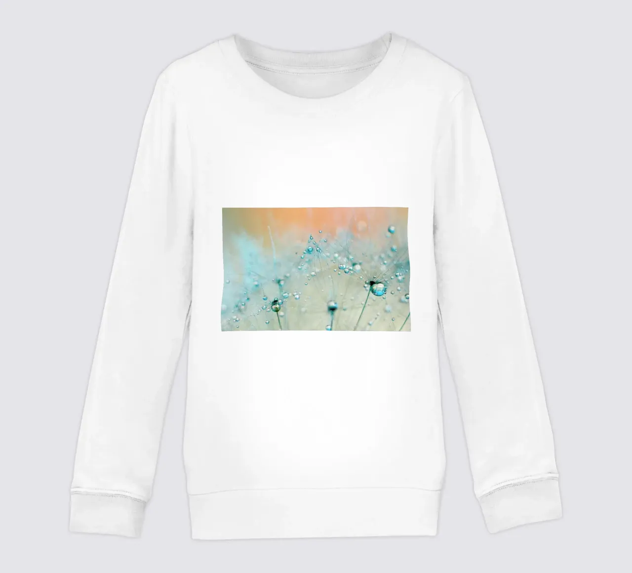 droplets of aqua kids sweatshirt by Ingrid Beddoes