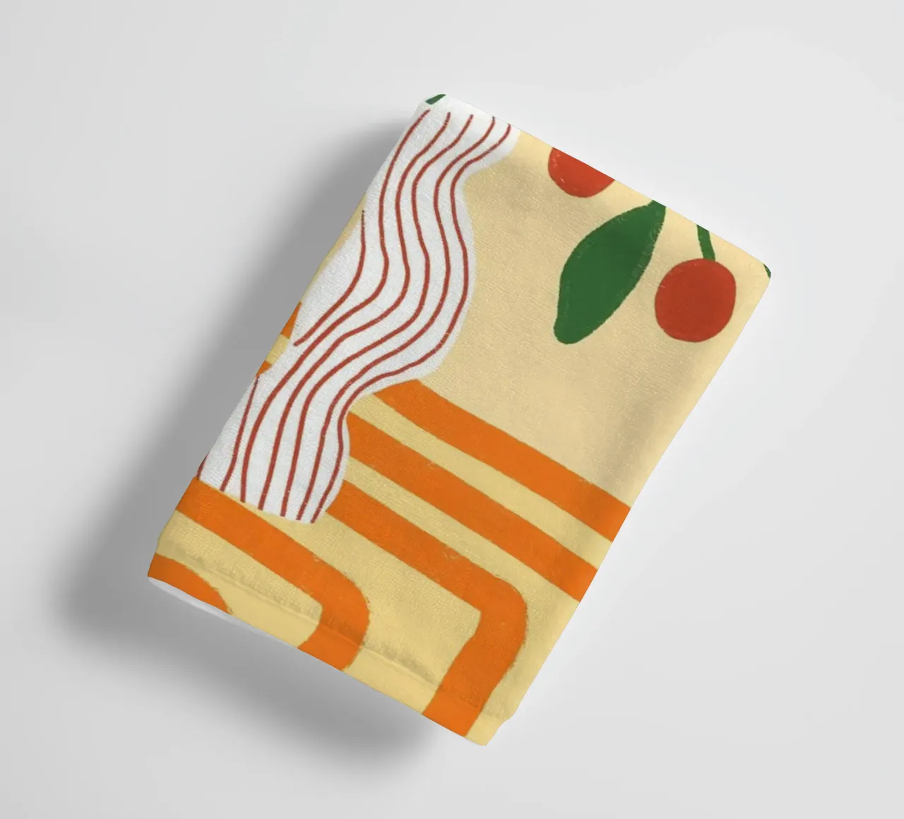 Abstracte bessen in golvende vaas Boho Poster Print badhanddoek van vintagepod