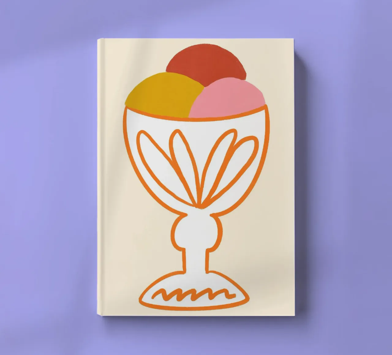Three Scoops of Ice Cream Abstract Poster Print notebook by vintagepod