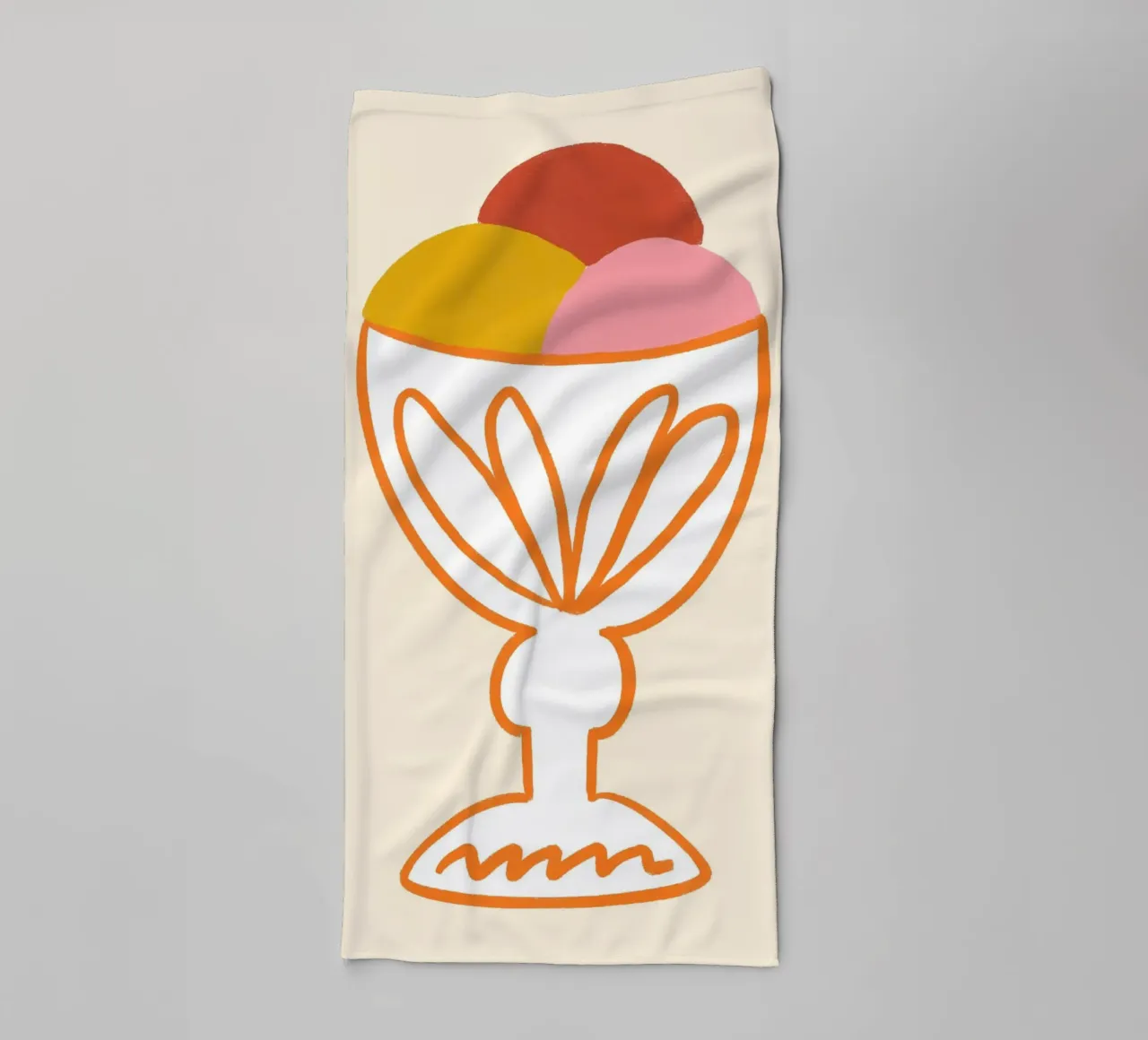 Three Scoops of Ice Cream Abstract Poster Print towel by vintagepod